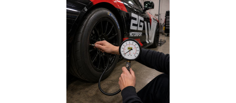 Large 4 Inch Dial Tyre Pressure Gauge