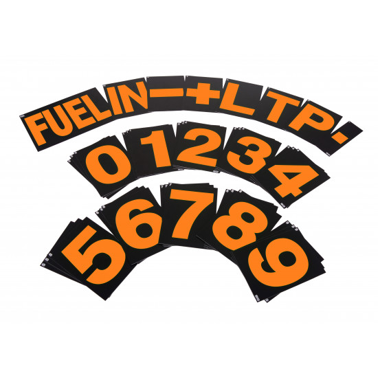 B-G Racing - Standard Orange Pit Board Number Set