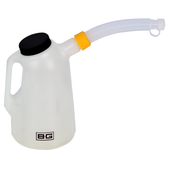 B-G – Plastic 2 Litre Fluid Measuring Jug with Cap and Spout – White 